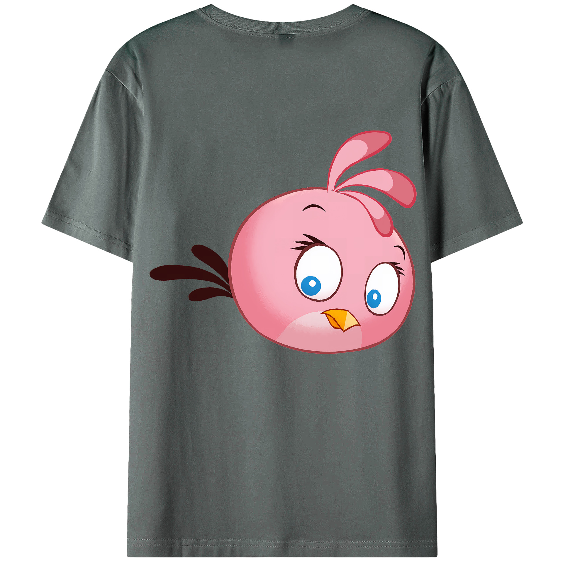 （画像用） Angry Birds アングリーバード 綿100％ メンズ半袖Tシャツ（バックプリント） 通気性